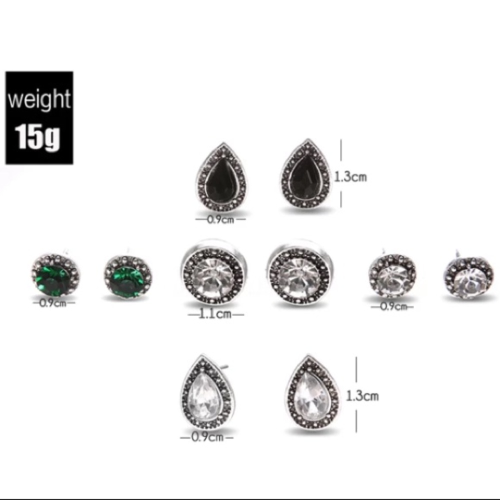 Earring Set of 5 Pairs - Picture 2 of 3
